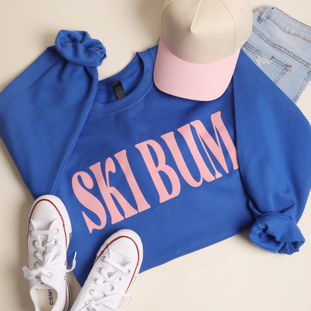Ski Bum Suede-Like Flocked Logo Heavyweight - Adult & Kids T-Shirts, Sweatshirts & Hoodies apparel design preview 1