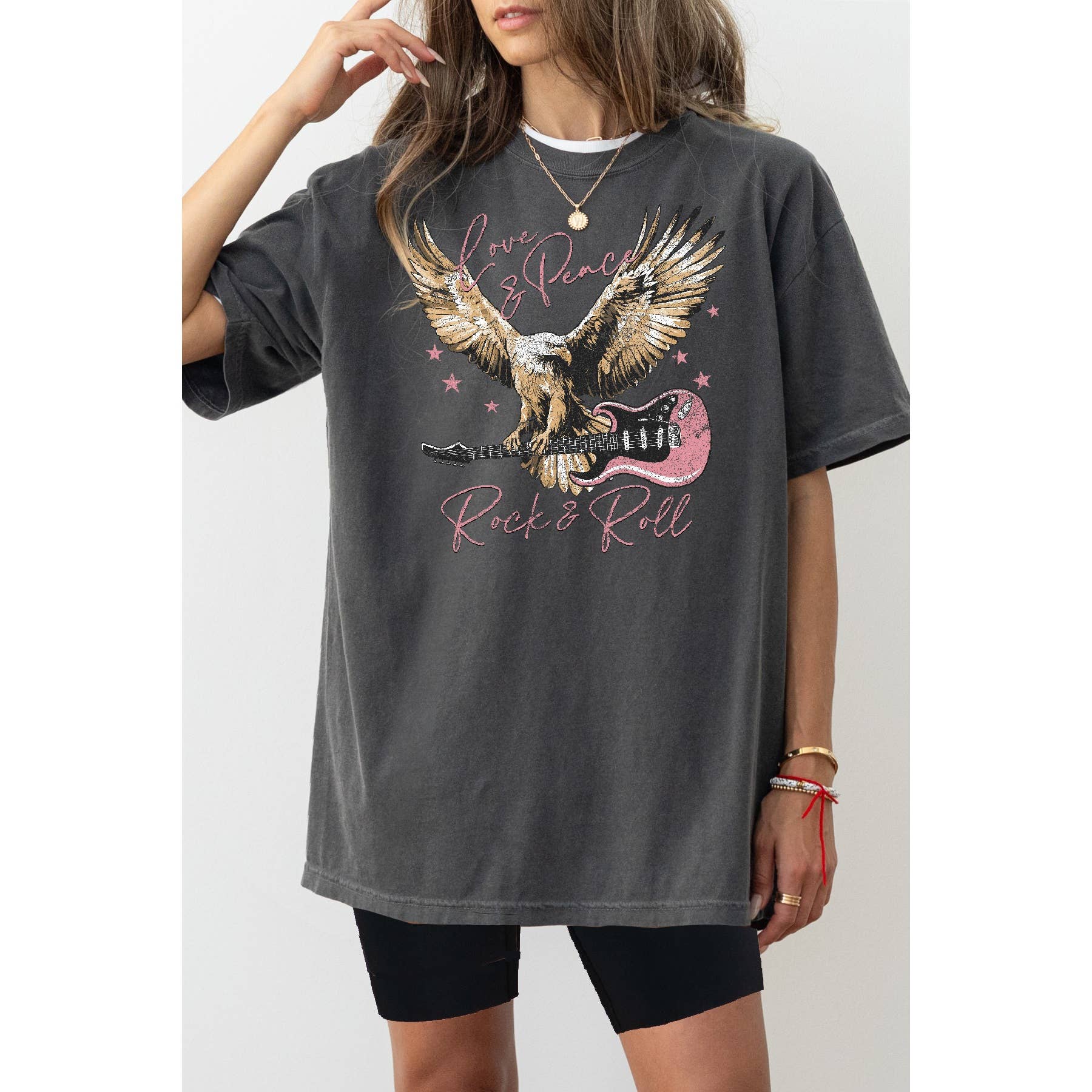 Rock N Roll Love Peace Oversized - Adult & Kids T-Shirts, Sweatshirts & Hoodies apparel design preview 1
