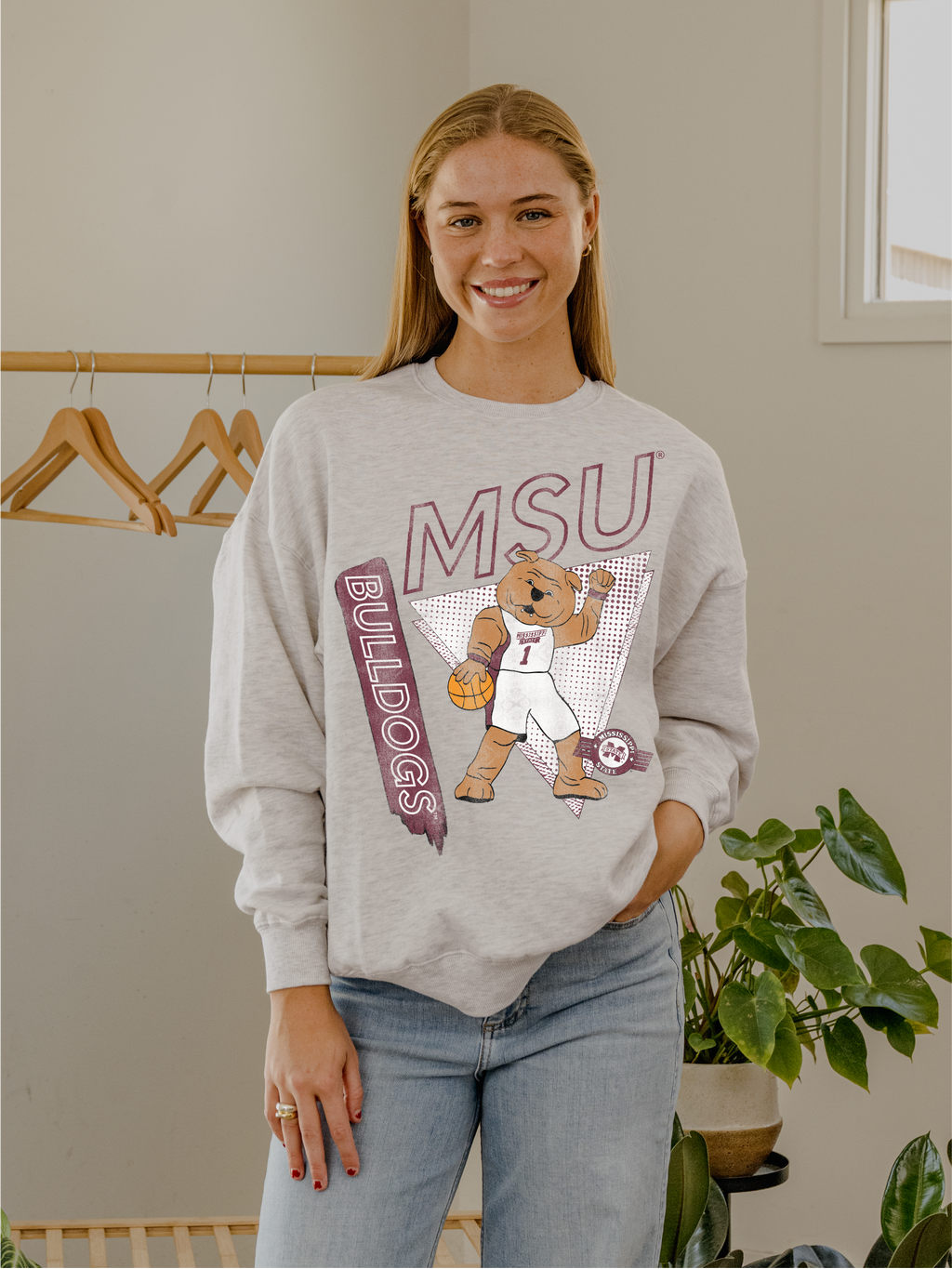 Mississippi State Bulldogs Courtside Thrifted - Adult & Kids T-Shirts, Sweatshirts & Hoodies apparel design preview 1