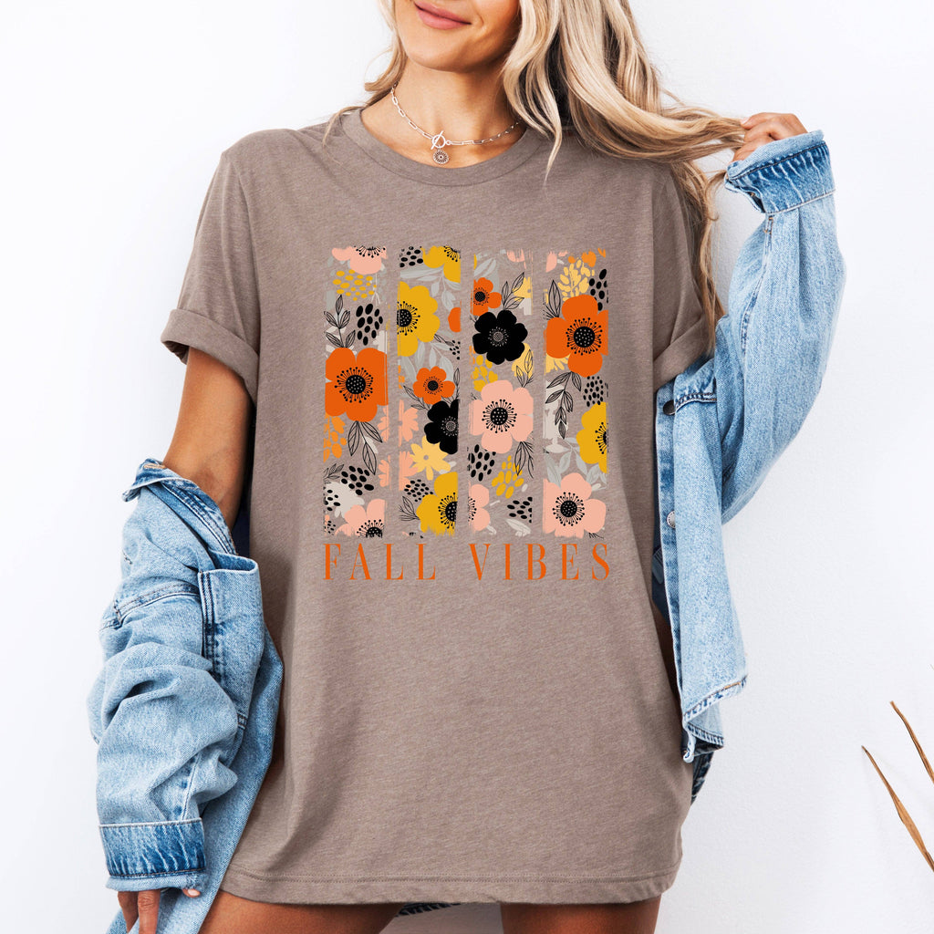 Fall Vibes, Floral Stripes, Beautiful Autumn, - Adult & Kids T-Shirts, Sweatshirts & Hoodies apparel design preview 1