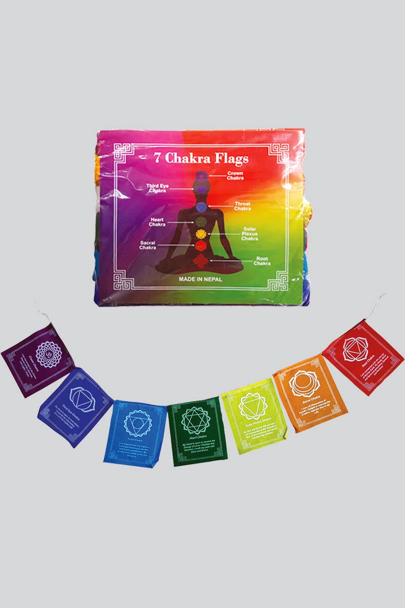 7 Chakra Prayer Flags (CP-28) - Adult & Kids T-Shirts, Sweatshirts & Hoodies apparel design preview 1