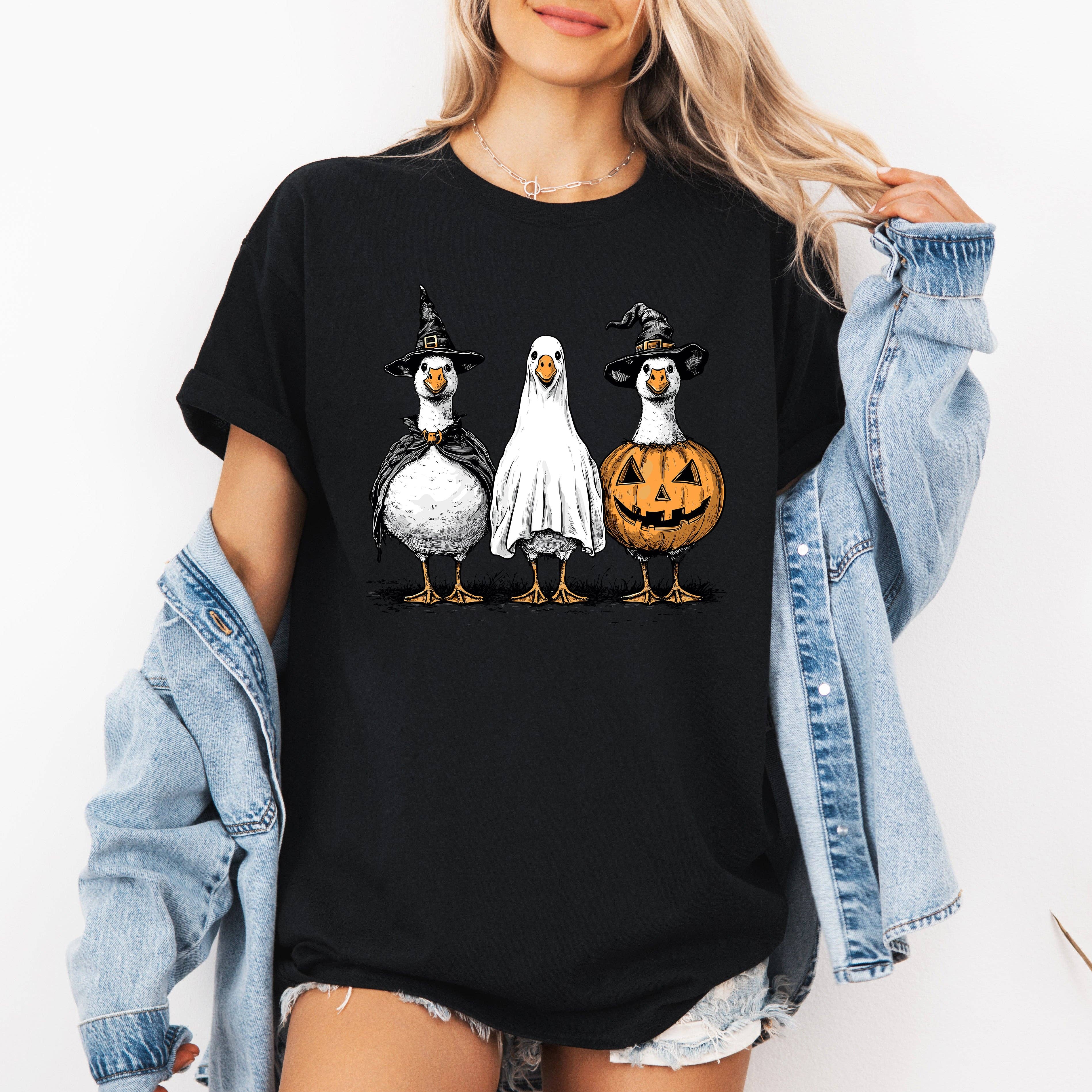 Cute Halloween Geese, Funny, - Adult & Kids T-Shirts, Sweatshirts & Hoodies apparel design preview 1