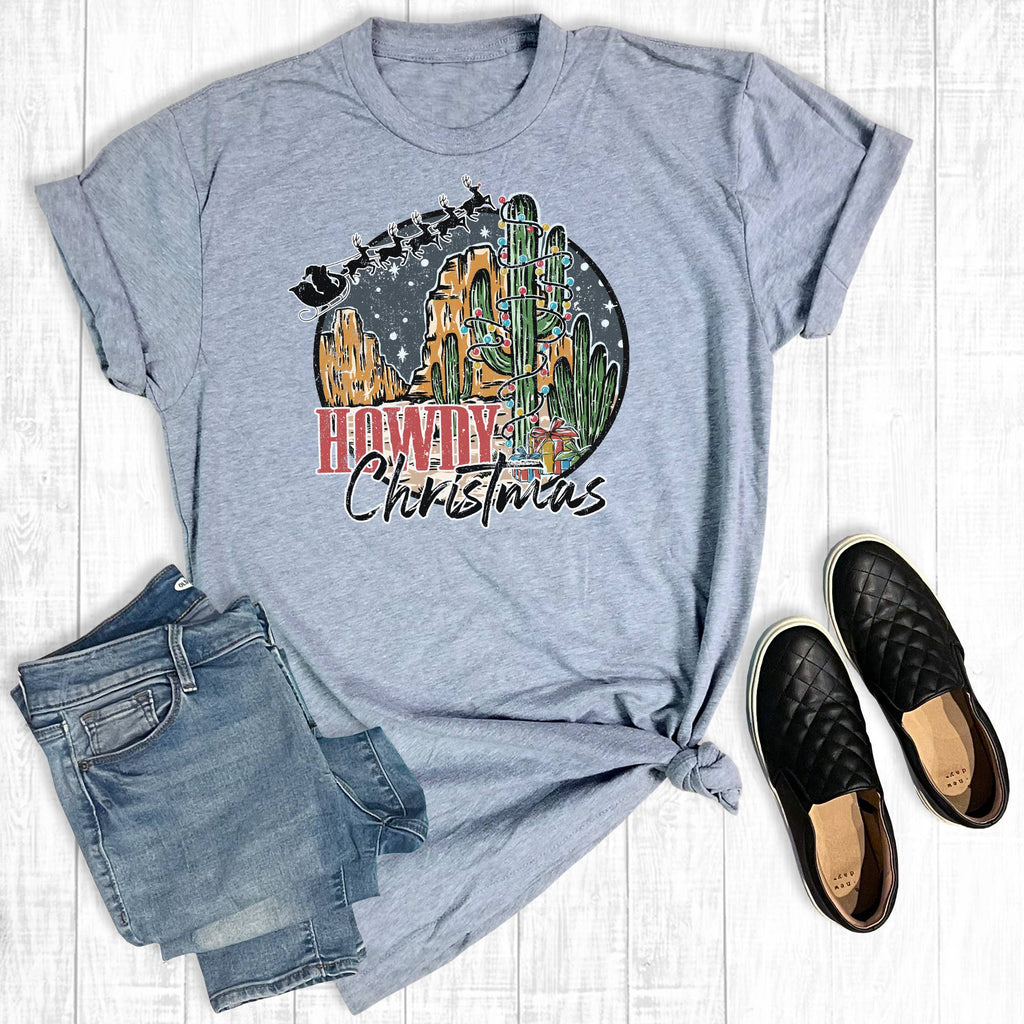 Howdy Christmas Cactus - Adult & Kids T-Shirts, Sweatshirts & Hoodies apparel design preview 1