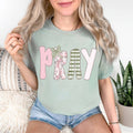 Pray Pink/Green Pattern - Adult & Kids T-Shirts, Sweatshirts & Hoodies apparel design preview 1