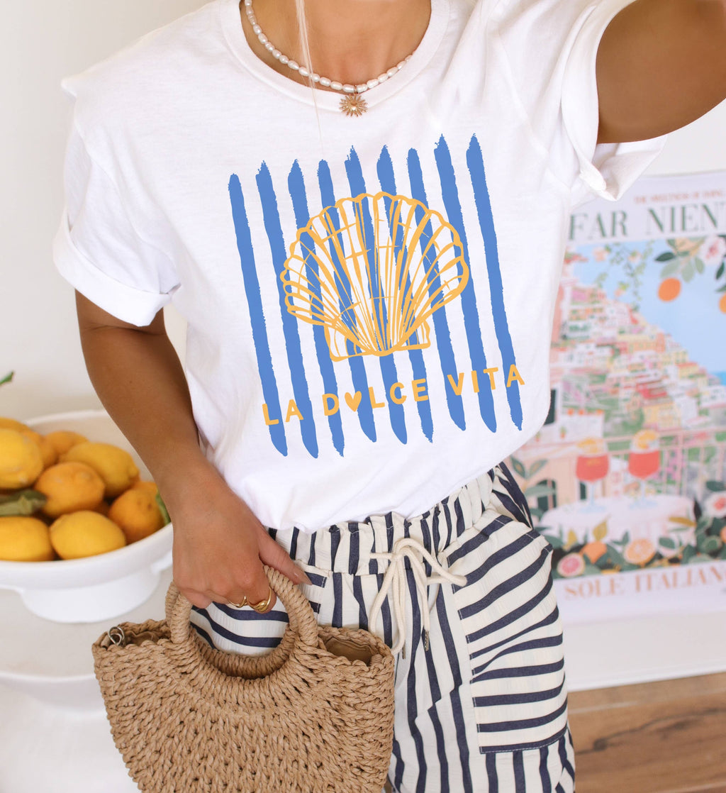 Sea Shell La Dolce Vita Graphic Summer - Adult & Kids T-Shirts, Sweatshirts & Hoodies apparel design preview 1