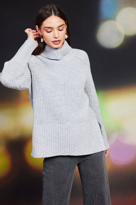 Cozy Split-Hem Turtleneck Sweater - Adult & Kids T-Shirts, Sweatshirts & Hoodies apparel design preview 1