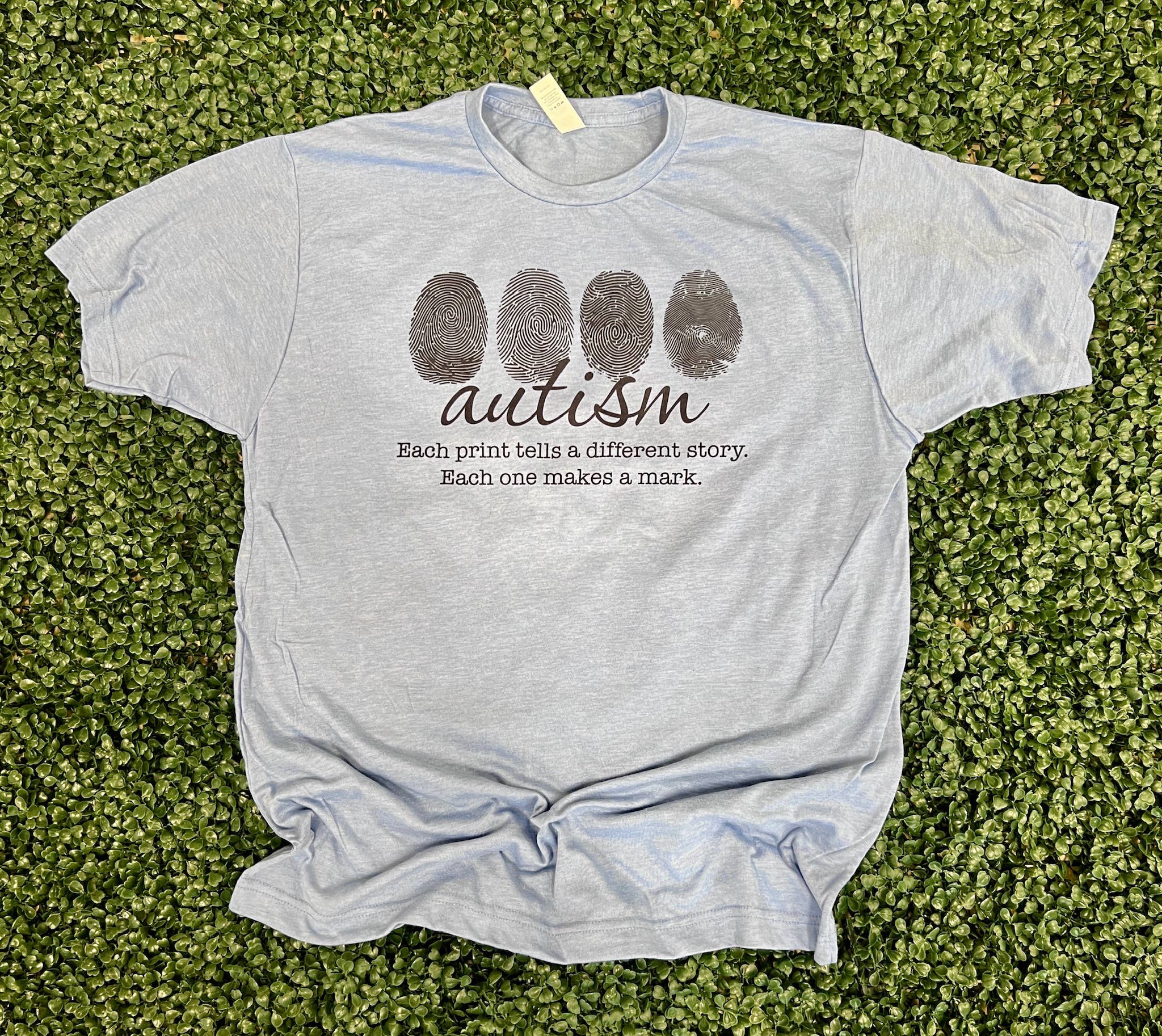 Autism Fingerprint Black On Tultex Heather Athletic - Adult & Kids T-Shirts, Sweatshirts & Hoodies apparel design preview 1