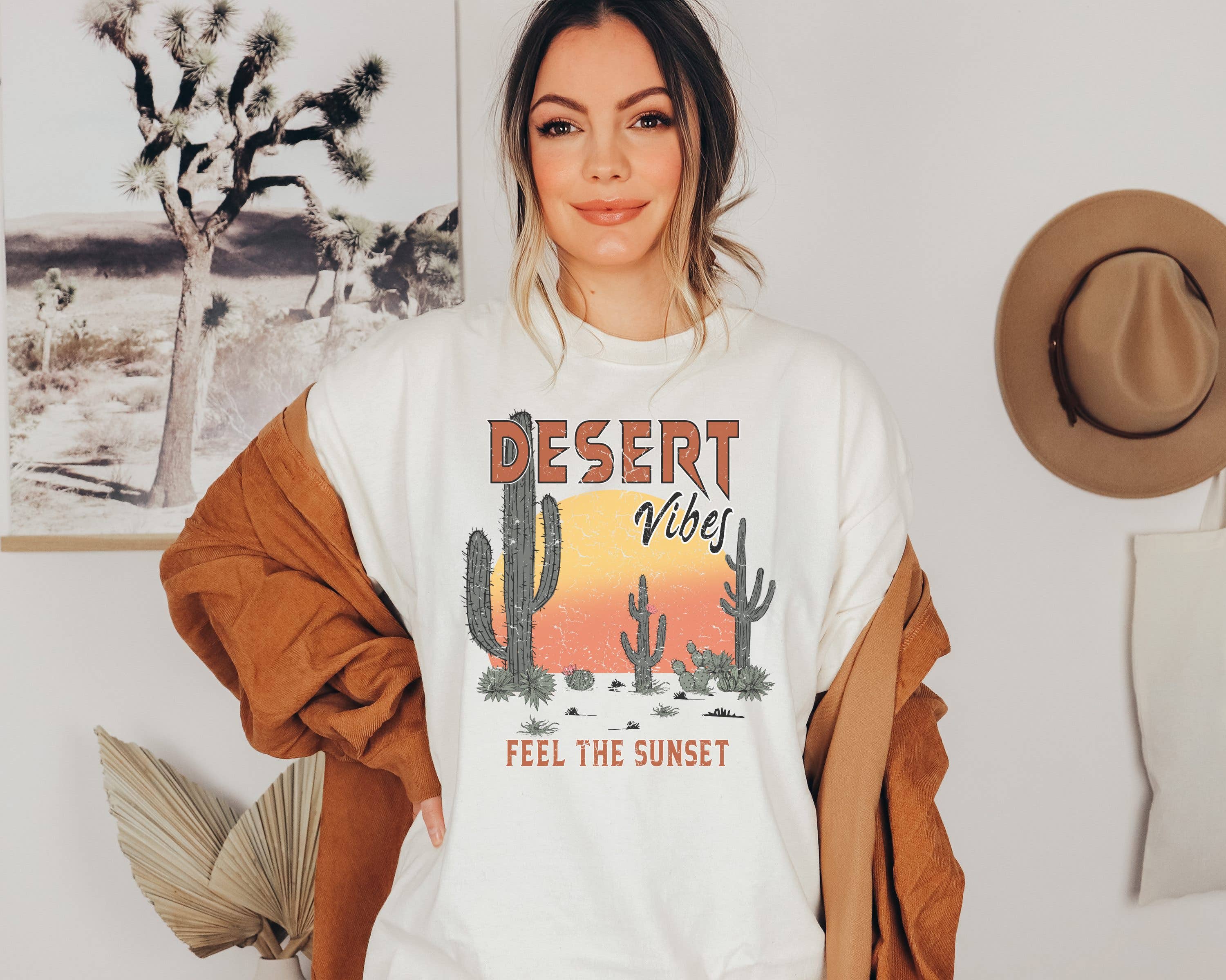 Desert Vibes Feel the Sunset Graphic - Adult & Kids T-Shirts, Sweatshirts & Hoodies apparel design preview 1