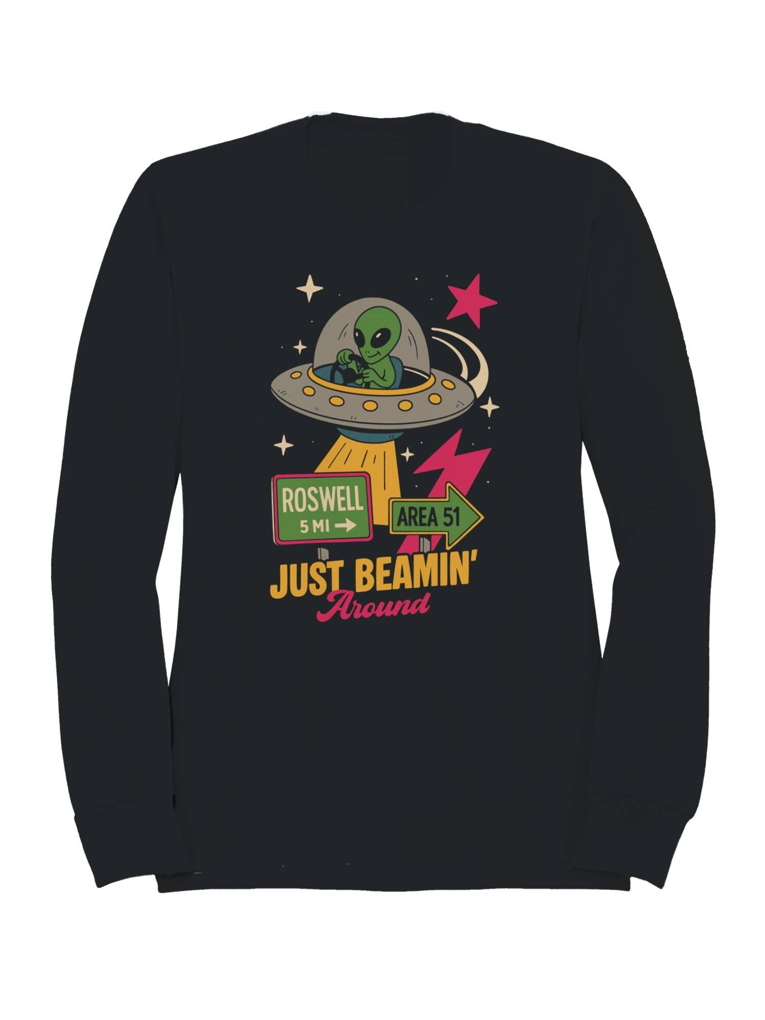 Alien Adventure: Just Beamin' Around Women's - Adult & Kids T-Shirts, Sweatshirts & Hoodies apparel design preview 1