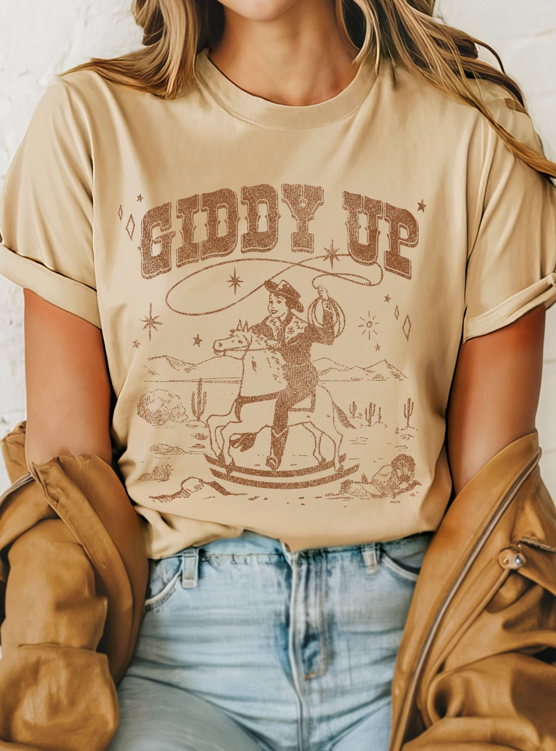 Giddy Up Cowgirl Graphic - Adult & Kids T-Shirts, Sweatshirts & Hoodies apparel design preview 1