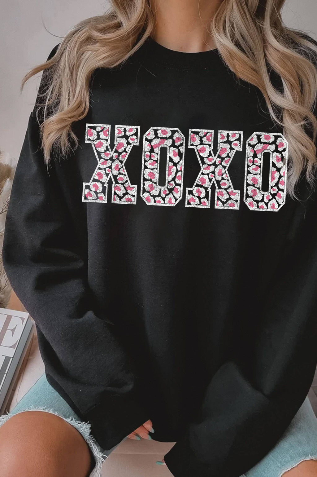 Xoxo Leopard Valentine Graphic Brushed - Adult & Kids T-Shirts, Sweatshirts & Hoodies apparel design preview 1