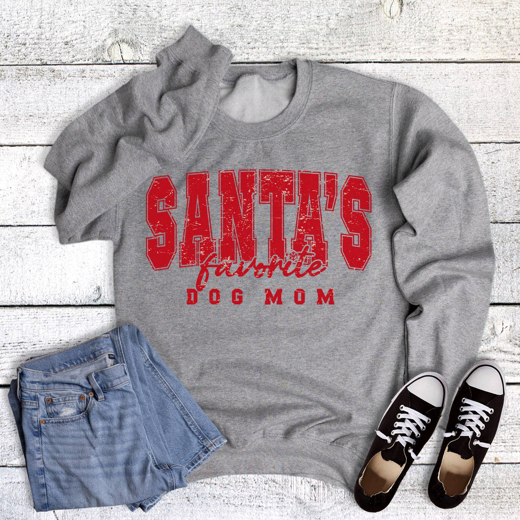 Christmas Santa's Favorite Dog Mom - Adult & Kids T-Shirts, Sweatshirts & Hoodies apparel design preview 1