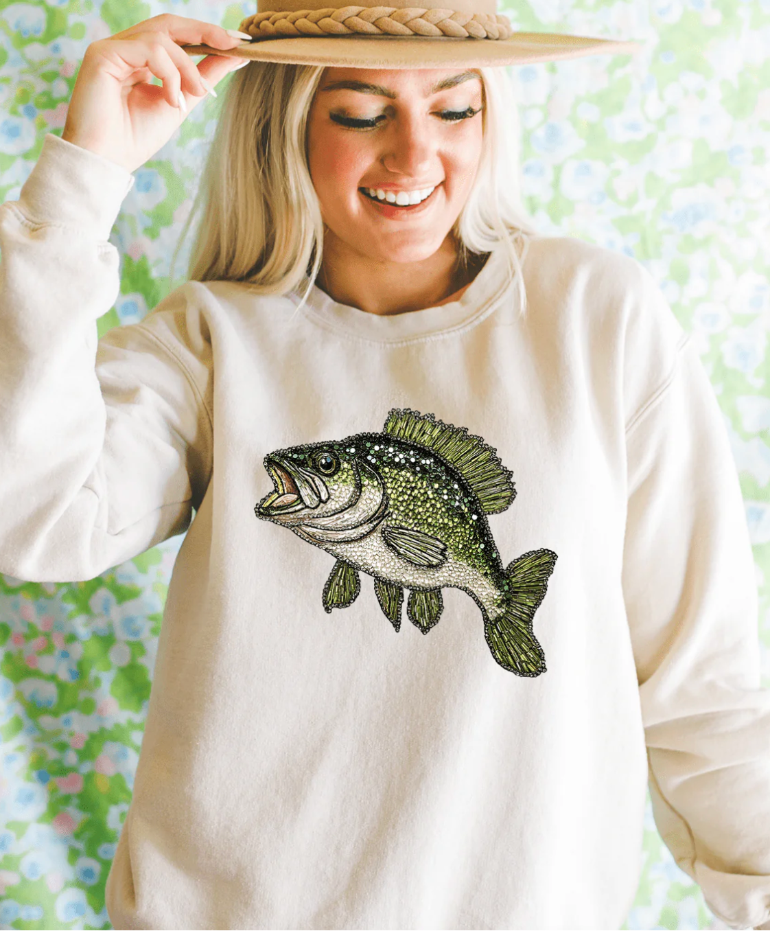 Faux Rhinestone Bass Cream - Adult & Kids T-Shirts, Sweatshirts & Hoodies apparel design preview 1