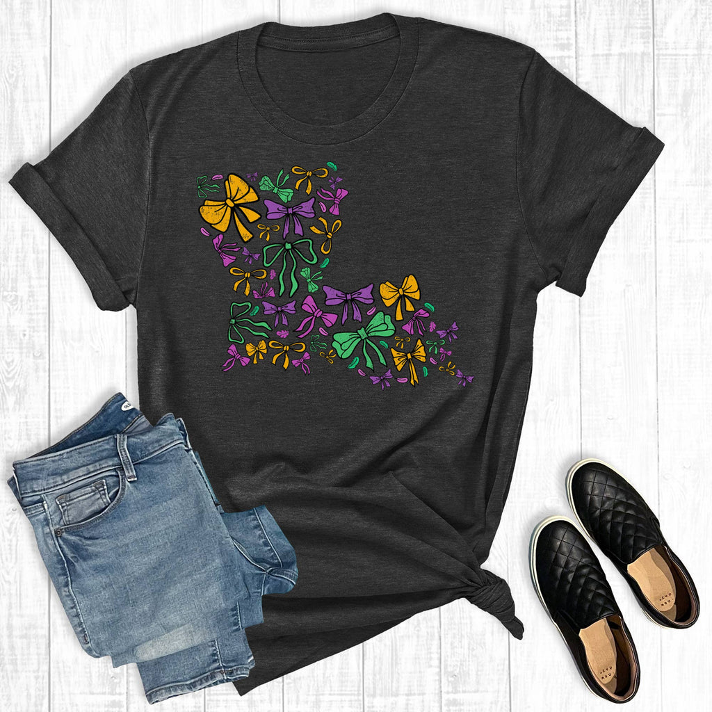 Louisiana Mardi Gras Bows Graphic - Adult & Kids T-Shirts, Sweatshirts & Hoodies apparel design preview 1