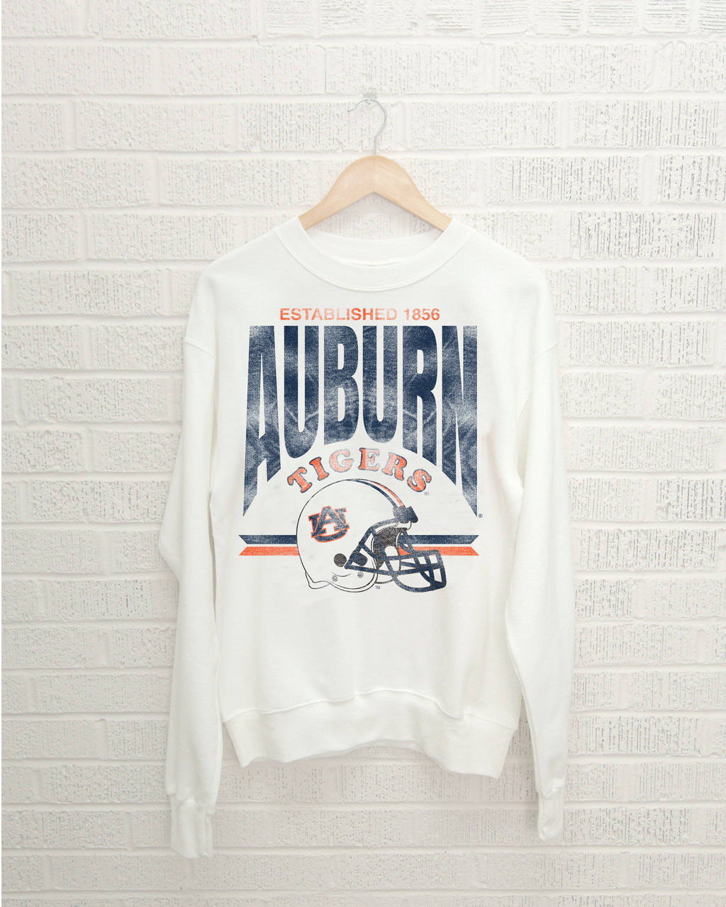 Auburn Tigers Established Helmet White Thrifted - Adult & Kids T-Shirts, Sweatshirts & Hoodies apparel design preview 1