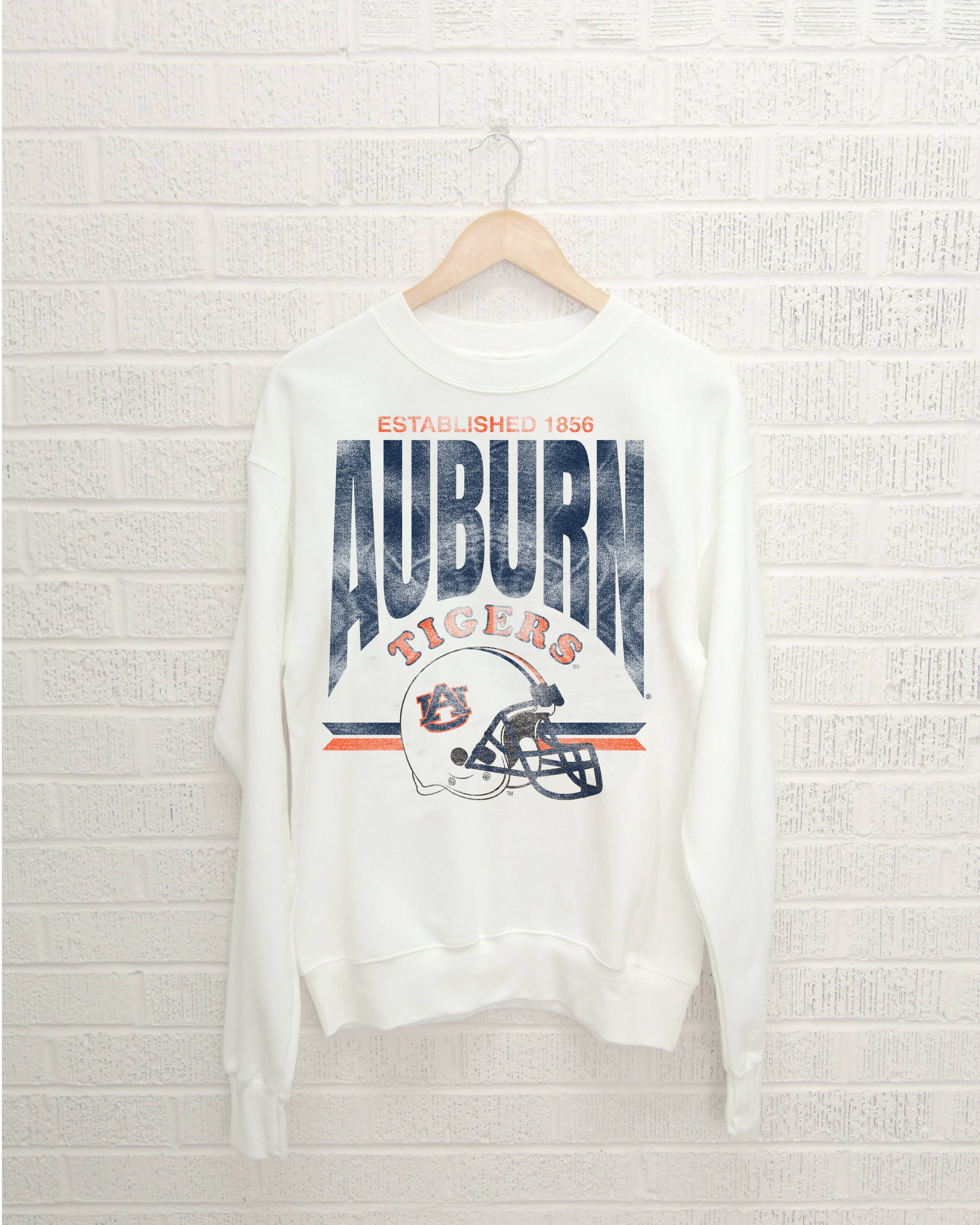 Auburn Tigers Established Helmet White Thrifted - Adult & Kids T-Shirts, Sweatshirts & Hoodies apparel design preview 1