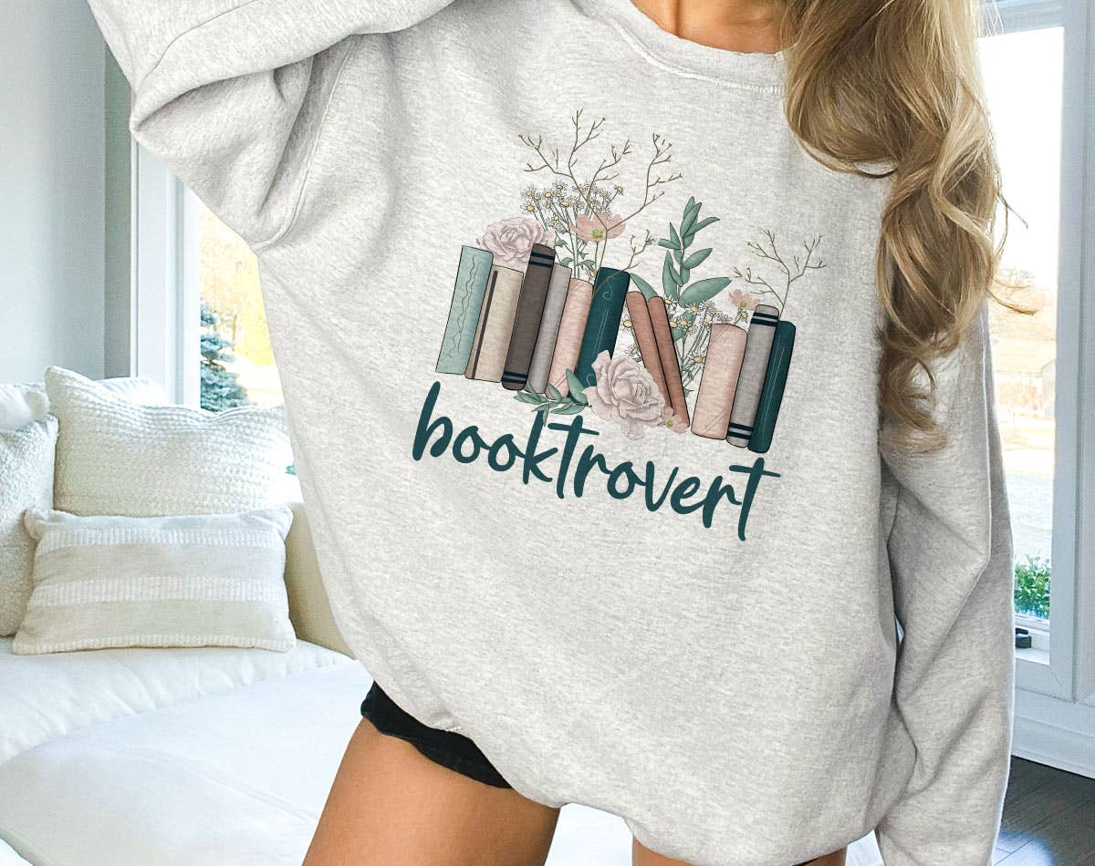 Booktrovert Cute Reading Book Club - Adult & Kids T-Shirts, Sweatshirts & Hoodies apparel design preview 1