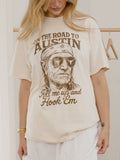 Willie Nelson Roll Me Up Hook Em Horns Thrifted - Adult & Kids T-Shirts, Sweatshirts & Hoodies apparel design preview 1