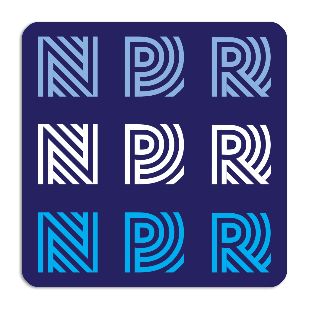 Npr 90's Logo Repeating Die-Cut Sticker - Adult & Kids T-Shirts, Sweatshirts & Hoodies apparel design preview 1