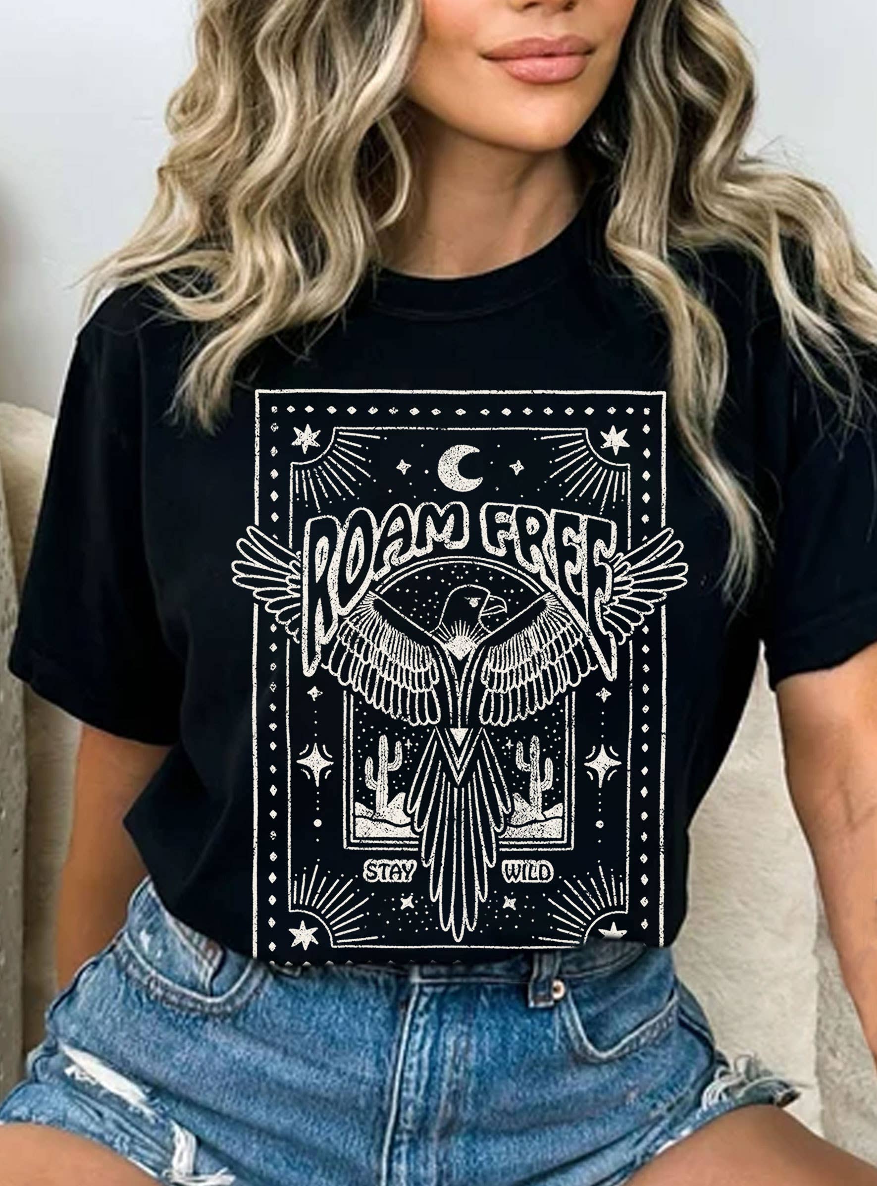 Roam Free Bird Stay Wild Graphic - Adult & Kids T-Shirts, Sweatshirts & Hoodies apparel design preview 1