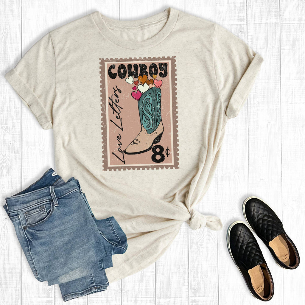 Valentines Cowboy Love Letter Graphic - Adult & Kids T-Shirts, Sweatshirts & Hoodies apparel design preview 1