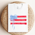 Watercolor Coquette American Flag Graphic - Adult & Kids T-Shirts, Sweatshirts & Hoodies apparel design preview 1