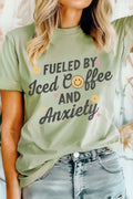 Fueled By Iced Coffee Smile Graphic - Adult & Kids T-Shirts, Sweatshirts & Hoodies apparel design preview 1