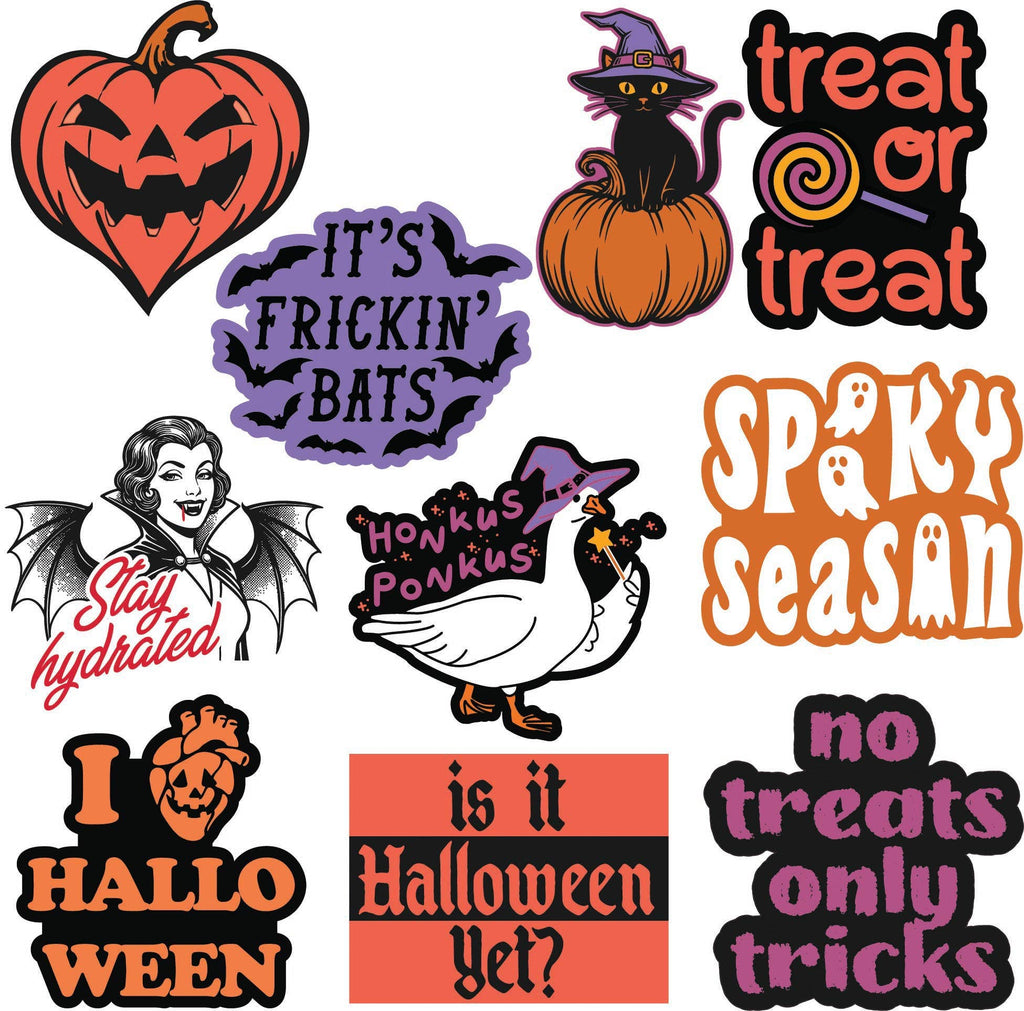 Halloween Stickers - Adult & Kids T-Shirts, Sweatshirts & Hoodies apparel design preview 1