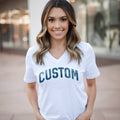 Custom V-Neck Cotton with Your Name Location or Logo - Adult & Kids T-Shirts, Sweatshirts & Hoodies apparel design preview 1