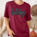 Bulldogs Sequin Patch Garnet Everyday - Adult & Kids T-Shirts, Sweatshirts & Hoodies apparel design preview 1