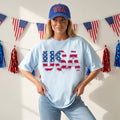 Faux Frayed Fabric Patchwork USA - Adult & Kids T-Shirts, Sweatshirts & Hoodies apparel design preview 1