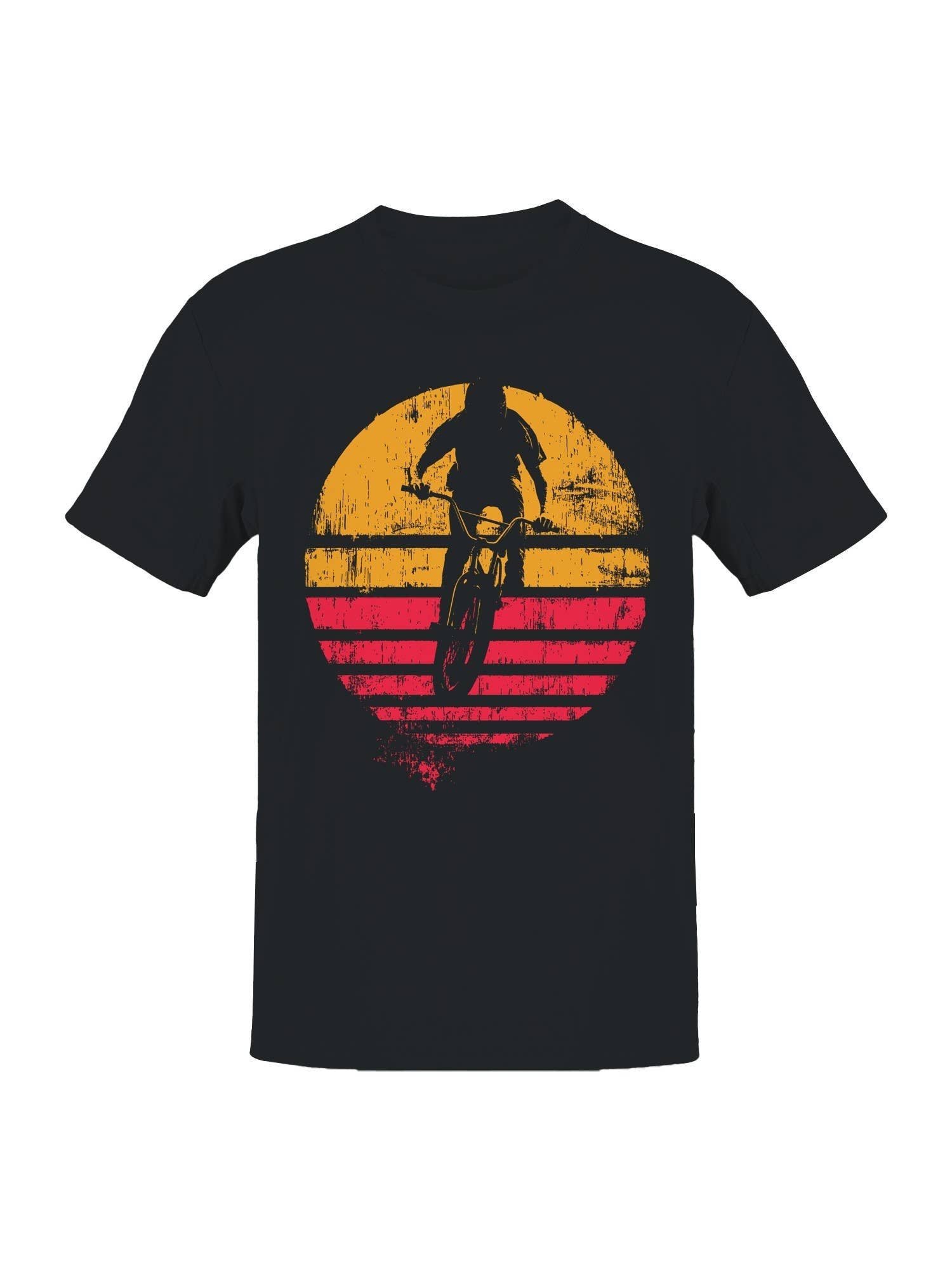 Retro Bmx Sunset Silhouette Men's - Adult & Kids T-Shirts, Sweatshirts & Hoodies apparel design preview 1