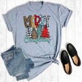 Turquoise Merry Christmas Trees Gray - Adult & Kids T-Shirts, Sweatshirts & Hoodies apparel design preview 1