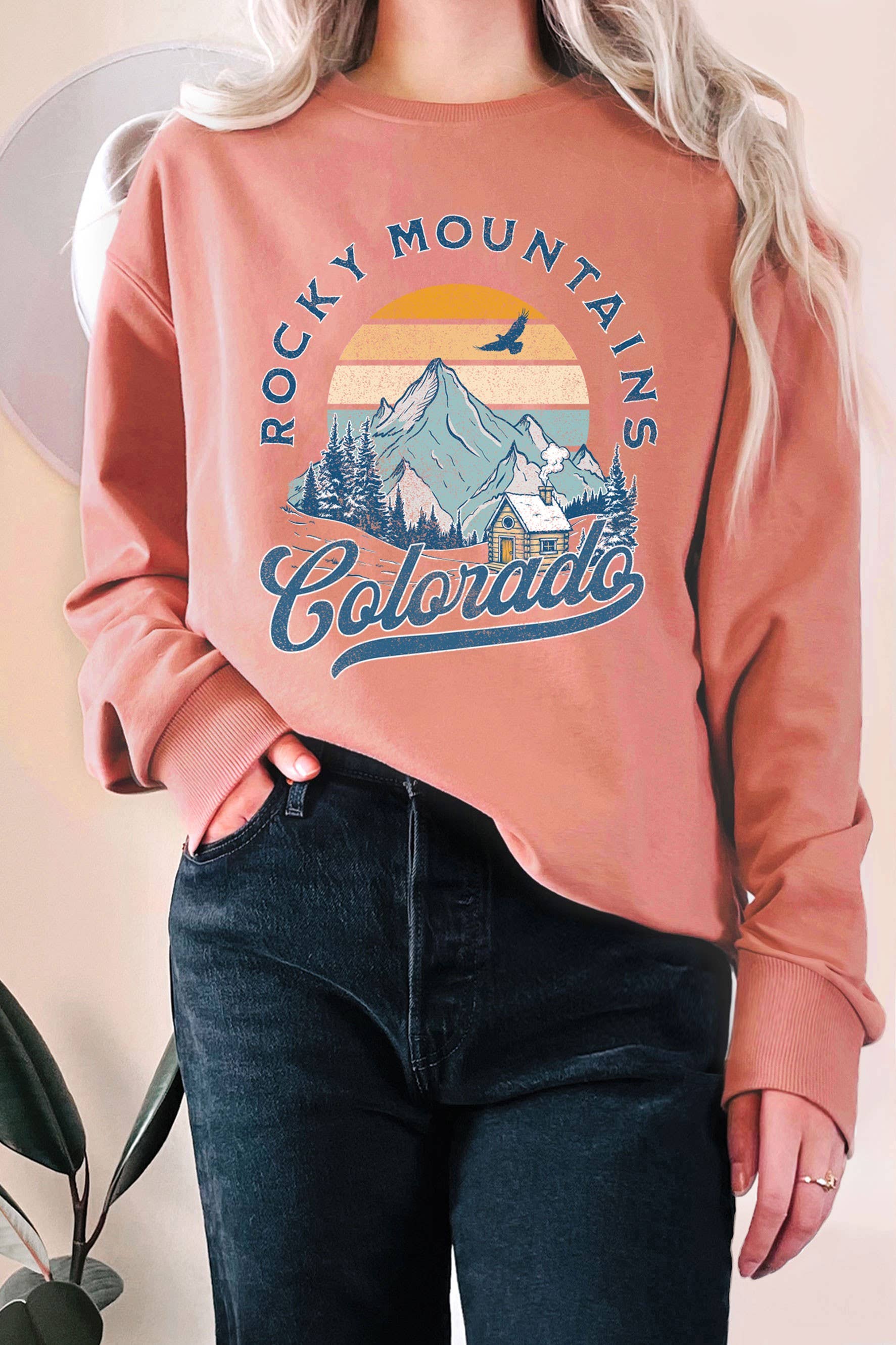 Rocky Mountains Colorado Cabin Graphic Terry - Adult & Kids T-Shirts, Sweatshirts & Hoodies apparel design preview 1