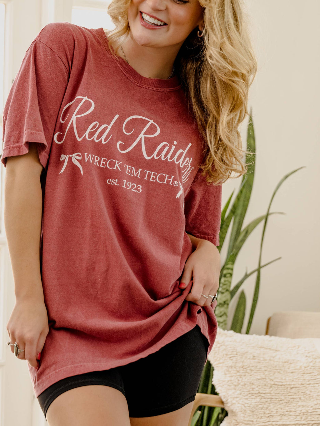 Texas Tech Established Bows Red Comfort Colors - Adult & Kids T-Shirts, Sweatshirts & Hoodies apparel design preview 1
