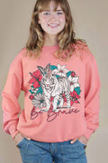 Be Brave Floral Tiger Graphic Brushed - Adult & Kids T-Shirts, Sweatshirts & Hoodies apparel design preview 1
