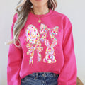 Glittery, Rabbits and Eggs, Easter, Bunny, Pastel - Adult & Kids T-Shirts, Sweatshirts & Hoodies apparel design preview 1