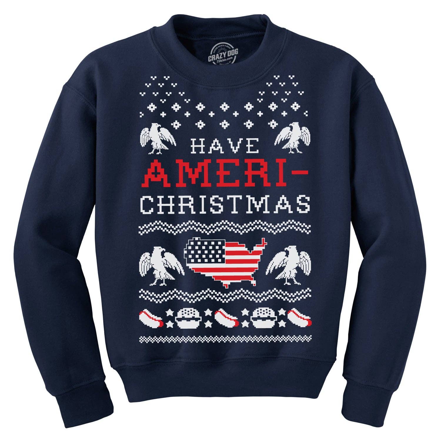 Have Ameri-Christmas Crew Neck - Adult & Kids T-Shirts, Sweatshirts & Hoodies apparel design preview 1