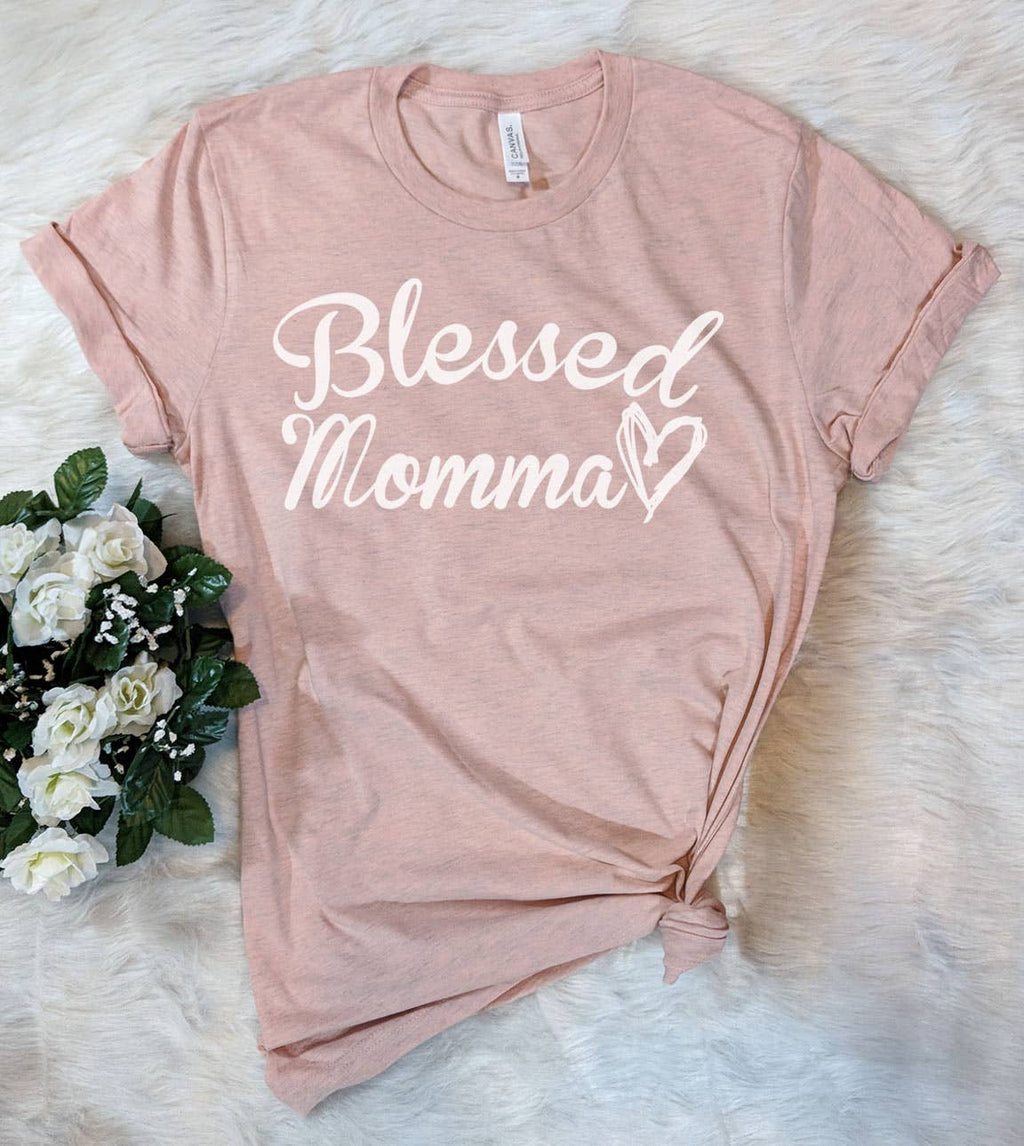 Blessed Momma Mom Fun Sweet Cute Meaningful Gift - Adult & Kids T-Shirts, Sweatshirts & Hoodies apparel design preview 1