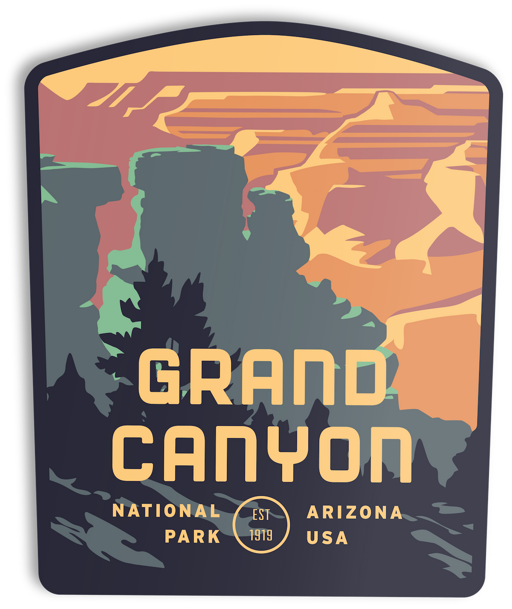 Grand Canyon National Park South Rim Sticker - Adult & Kids T-Shirts, Sweatshirts & Hoodies apparel design preview 1