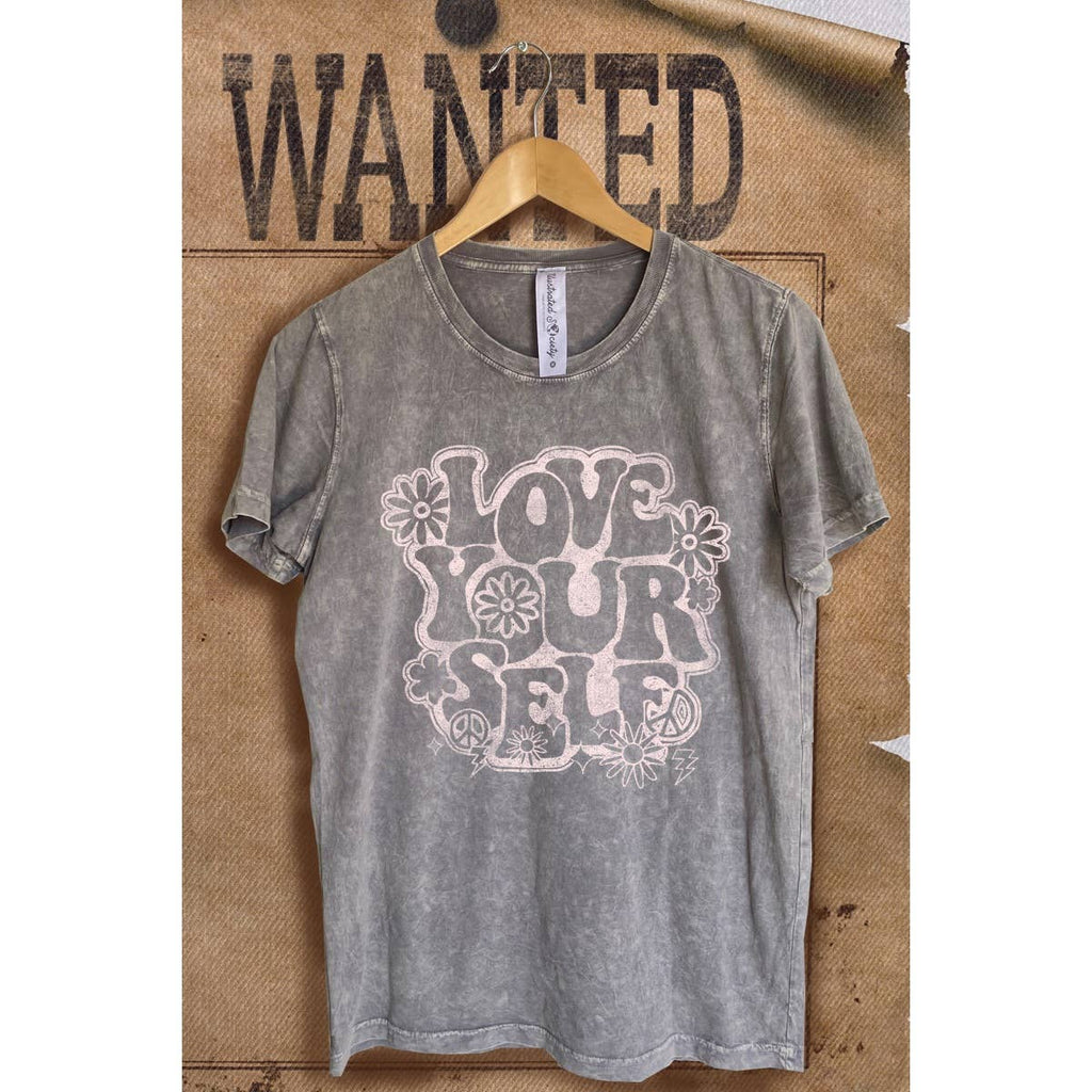 Love Yourself Mineral Wash Vintage Graphic - Adult & Kids T-Shirts, Sweatshirts & Hoodies apparel design preview 1