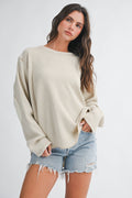 8623HK Waffle Knit Contrast Panel Top - Adult & Kids T-Shirts, Sweatshirts & Hoodies apparel design preview 1