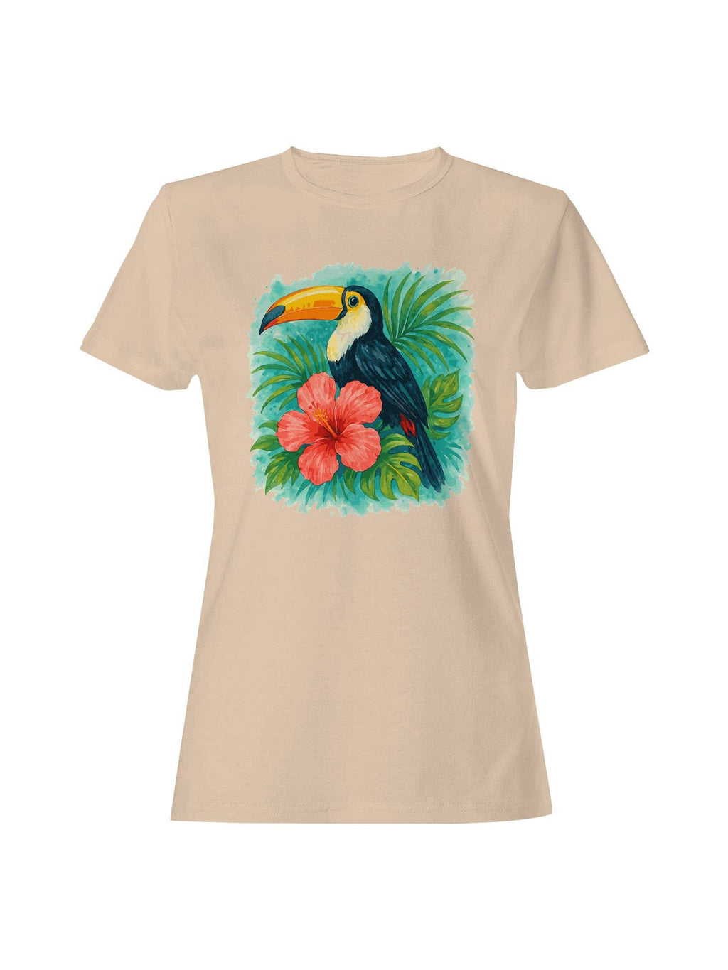 Tropical Toucan and Hibiscus Art Women's - Adult & Kids T-Shirts, Sweatshirts & Hoodies apparel design preview 1