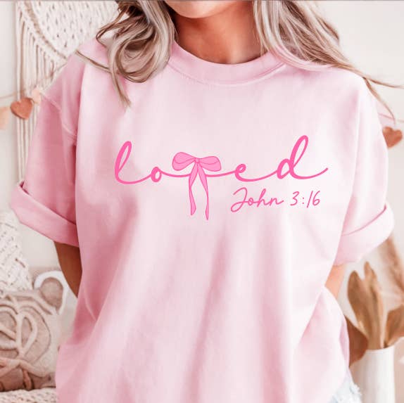 Loved Bow Premium Pink - Adult & Kids T-Shirts, Sweatshirts & Hoodies apparel design preview 1