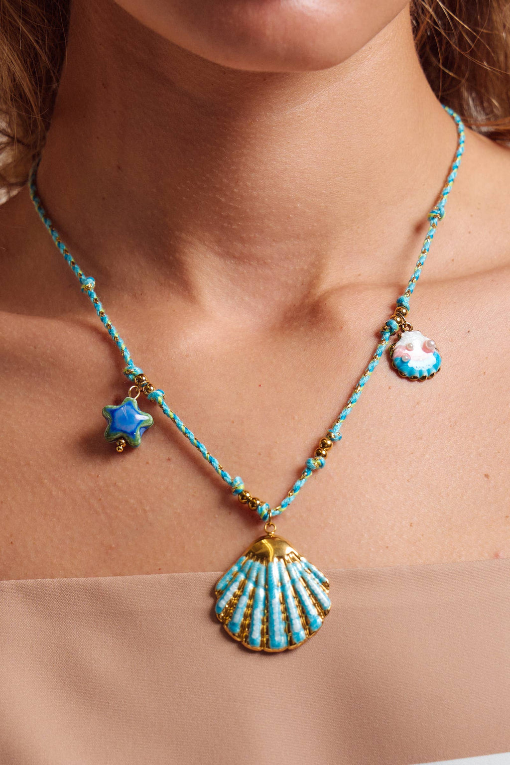 Dipped Enamel Seashell Charm Necklace - Adult & Kids T-Shirts, Sweatshirts & Hoodies apparel design preview 1
