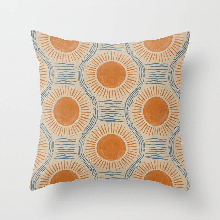 Boho Sun and Sea Vintage Ogee Throw Pillow Gallery - Adult & Kids T-Shirts, Sweatshirts & Hoodies apparel design preview 1