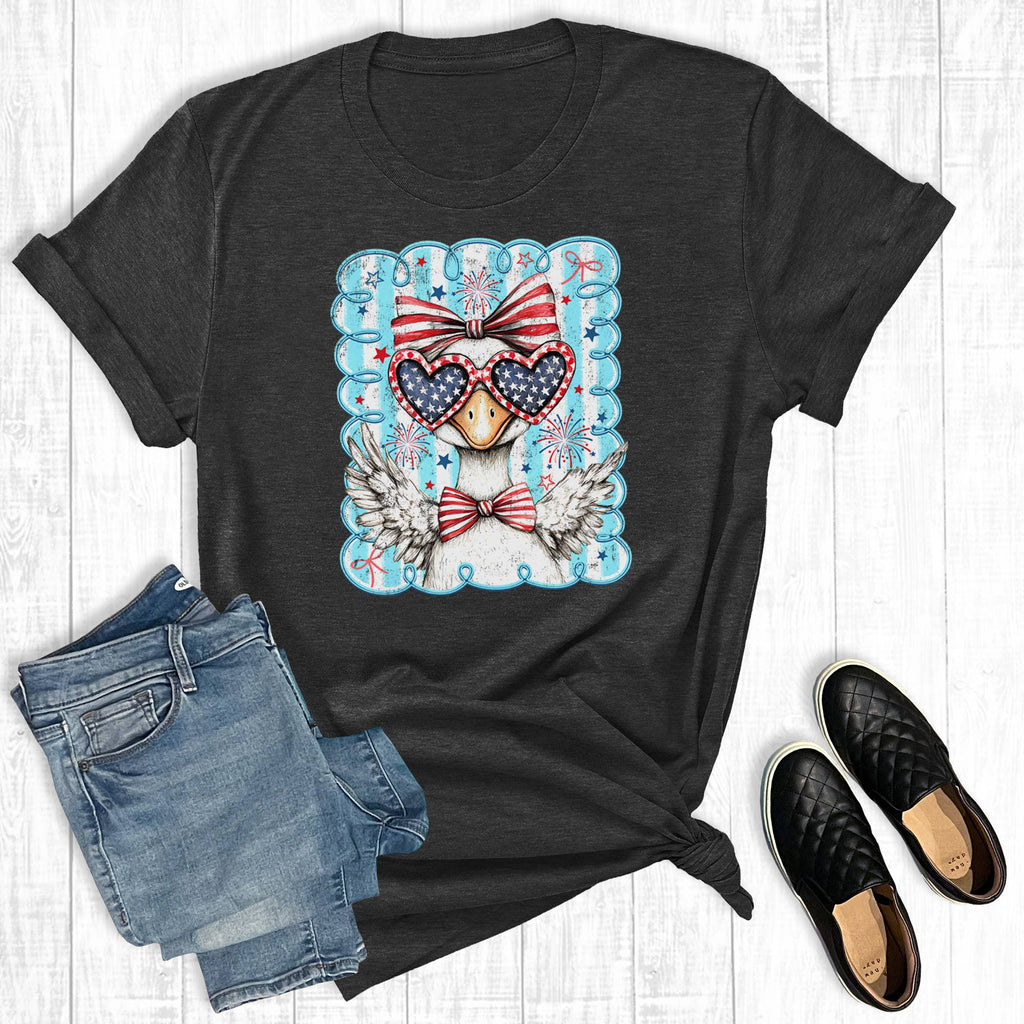 Retro 4th of July Patriotic Goose Graphic - Adult & Kids T-Shirts, Sweatshirts & Hoodies apparel design preview 1