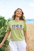USA with Flag Pattern Supima Mineral Washed - Adult & Kids T-Shirts, Sweatshirts & Hoodies apparel design preview 1