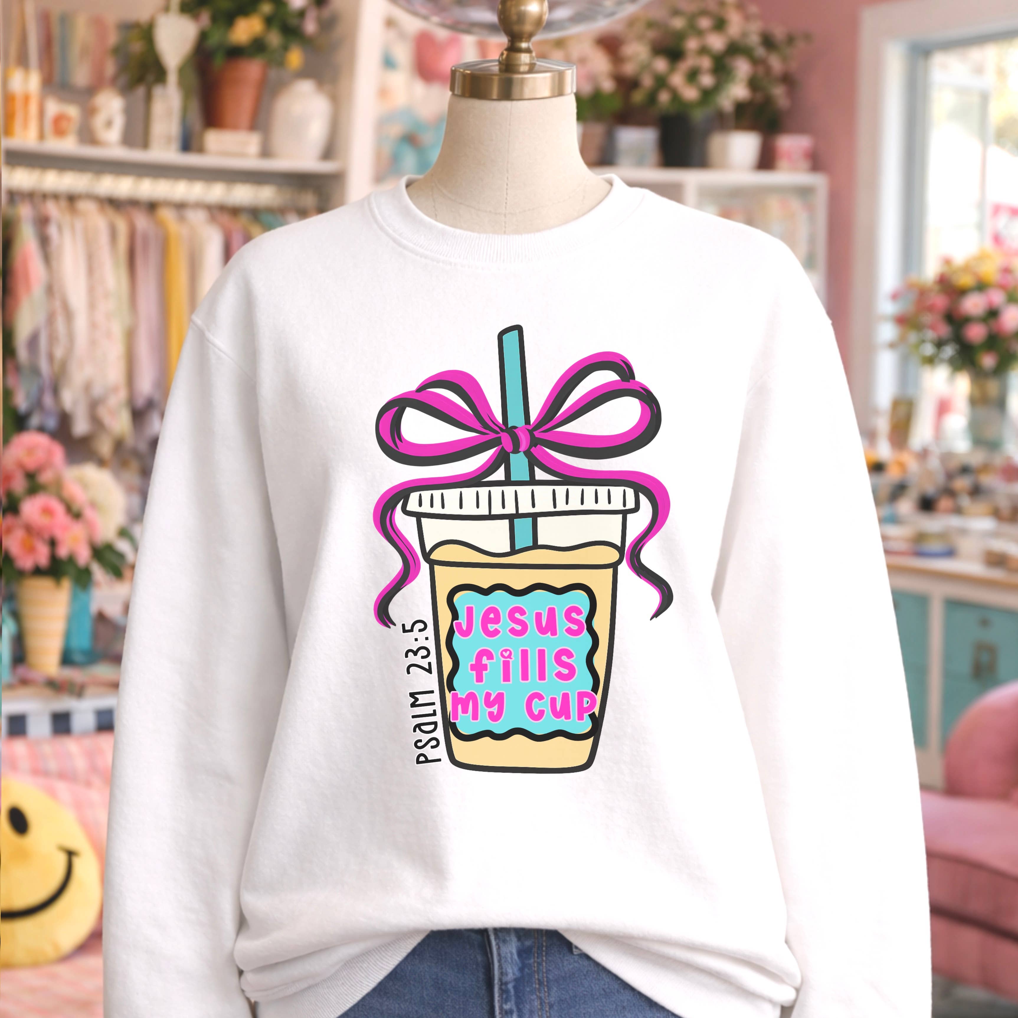 Jesus Fills My Cup Christian Gildan Brand - Adult & Kids T-Shirts, Sweatshirts & Hoodies apparel design preview 1