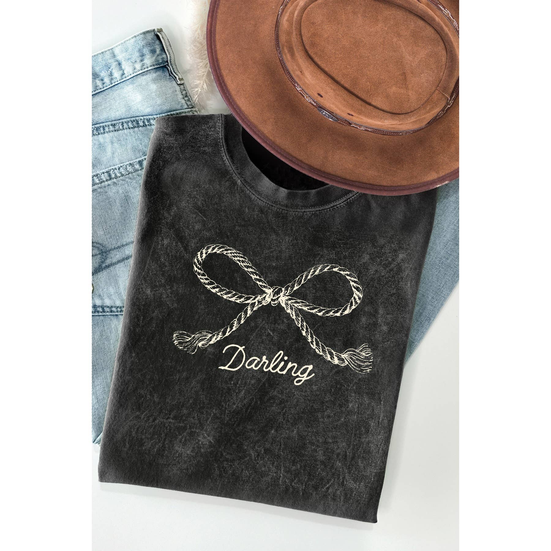 Bow Darling Mineral Wash - Adult & Kids T-Shirts, Sweatshirts & Hoodies apparel design preview 1